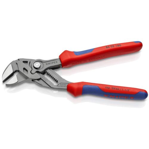 Knipex Pliers Wrench Multi-component Handles Grey Atramentized 180mm 86 02 180